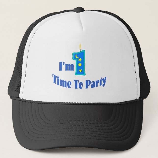 Gorra De Camionero Soy 1 vez de ir de fiesta. (azul) (Anverso)
