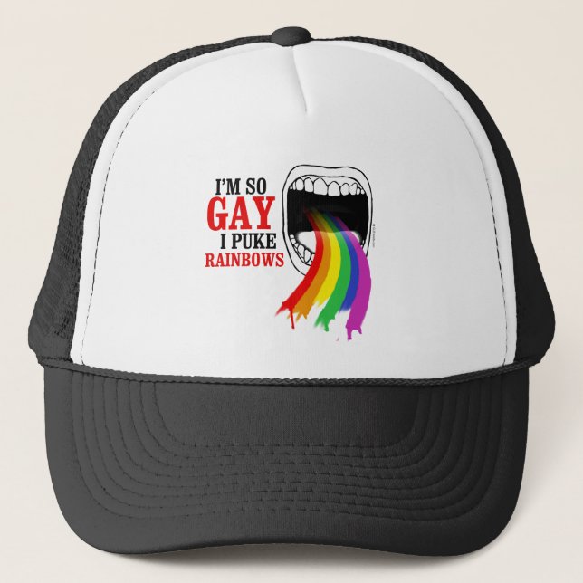 Gorra De Camionero Soy así que gay, puke los arco iris (Anverso)