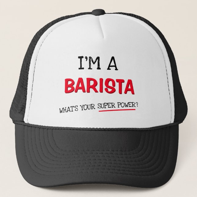 Gorra De Camionero Soy Barista, ¿cuál es tu superpoder? (Anverso)