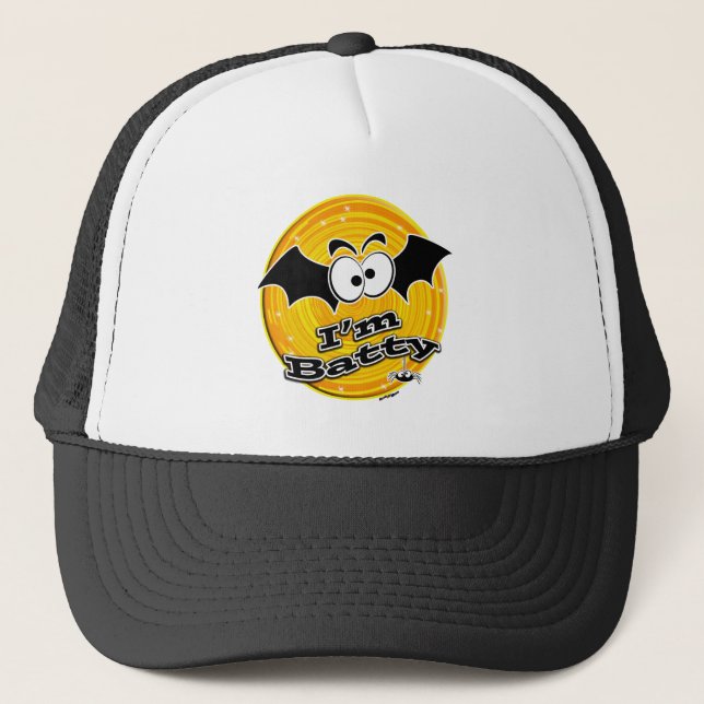 Gorra De Camionero Soy Batty Naranja y Yellow Swirl (Anverso)