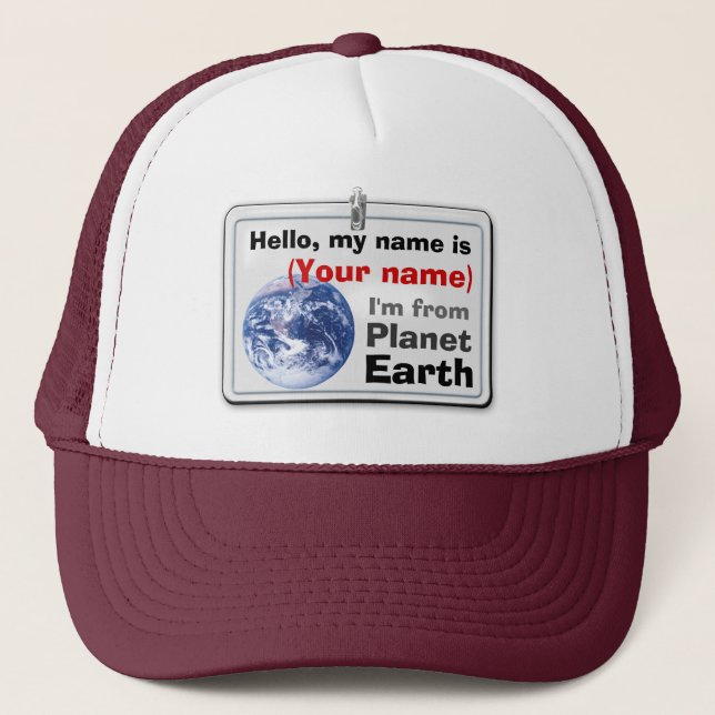 Gorra De Camionero Soy del Planeta Tierra (personalizable) (Anverso)