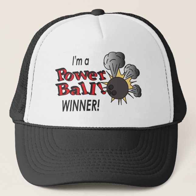 Gorra De Camionero Soy ganadora de Powerball | 🎳 bolas y bolas (Anverso)