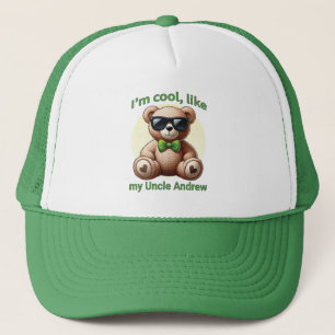 Gorra De Camionero Soy Guay Teddy Bear con Personalizable Green Bow