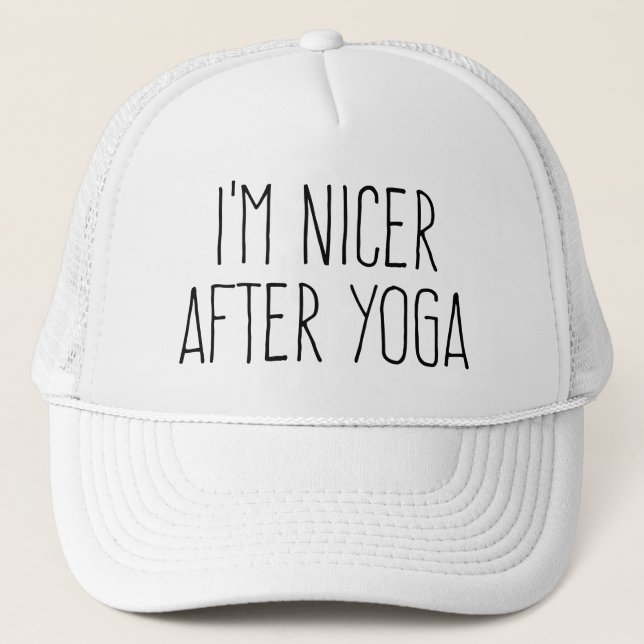 Gorra De Camionero Soy más amable después del yoga (Anverso)