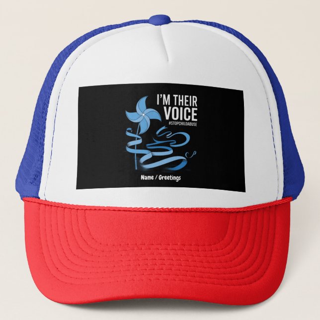 Gorra De Camionero Soy su voz para la prevención del abuso infantil (Anverso)