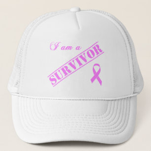 Gorra De Camionero Soy un sobreviviente - Cinta rosa de Cáncer de Mam