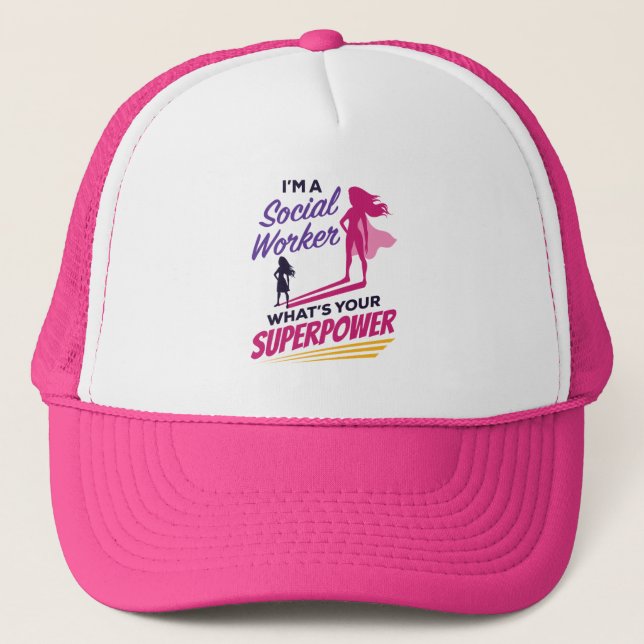 Gorra De Camionero Soy un trabajador social ¿Cuál es tu superpoder? (Anverso)
