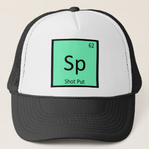 Gorra De Camionero Sp - Lanzamiento de Peso Atletismo Símbolo Químico