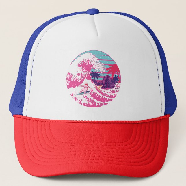 Gorra De Camionero Spaceman navegando por la Gran Ola (Anverso)