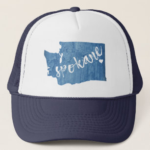 Gorra De Camionero Spokane Washington Wood Grain