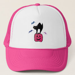 Gorra De Camionero Spooky Cat Halloween Pumpkin Pop Art