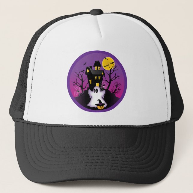 Gorra De Camionero Spooky Halloween Ghost (Anverso)