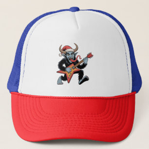 Gorra De Camionero Spooky Krampus Guitar Electric Rock Navidades