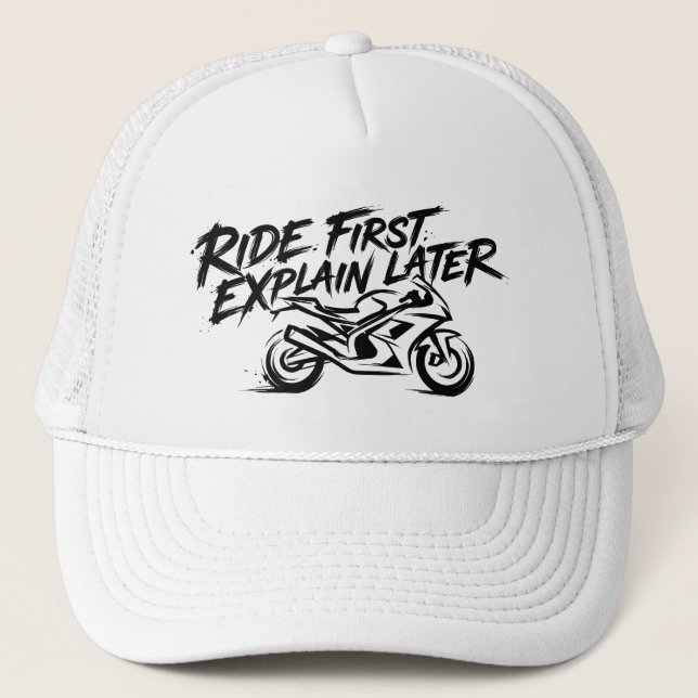 Gorra De Camionero Sportbike Rider Action Mentality (Anverso)