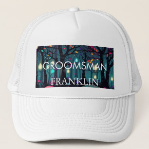 Gorra De Camionero Spray floral Fantasía Art GROOMSMAN Cap