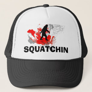 Gorra De Camionero Squatchin con Bigfoot negro