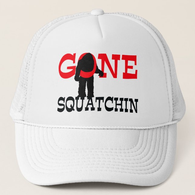 Gorra De Camionero Squatchin ido Bigfoot atrapado (Anverso)