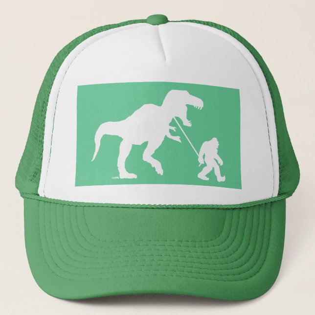 Gorra De Camionero Squatchin ido con T-rex (Anverso)