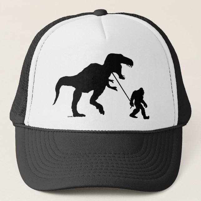 Gorra De Camionero Squatchin ido con T-rex (Anverso)