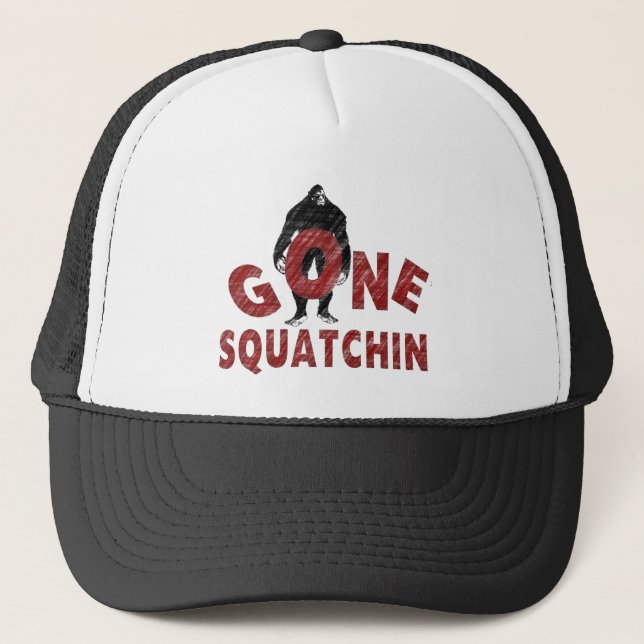 Gorra De Camionero Squatchin ido - estilo Squatcher del creyón (Anverso)