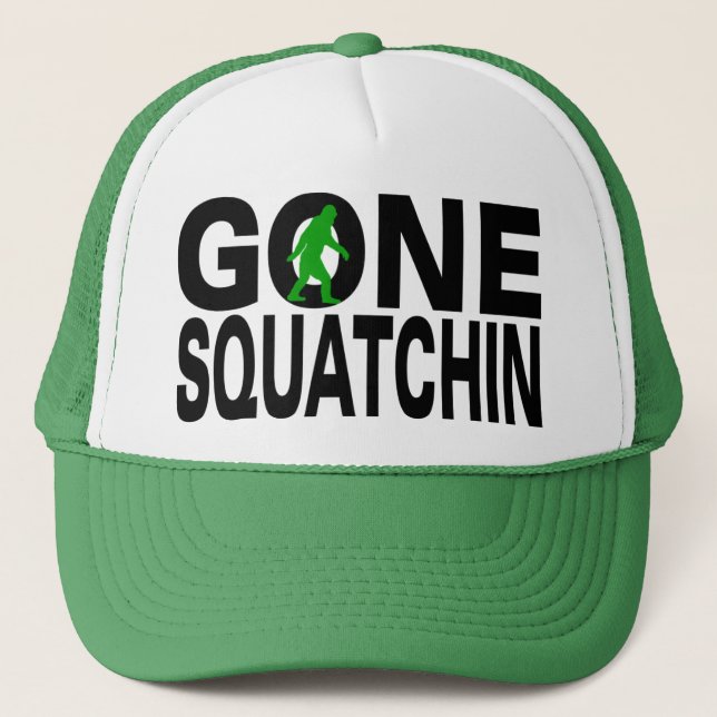 Gorra De Camionero Squatchin ido (logotipo verde) (Anverso)