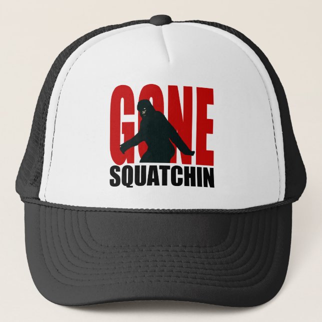 Gorra De Camionero Squatchin ido (rojo y negro) (Anverso)