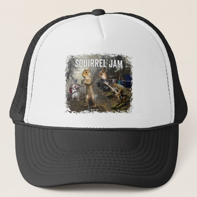Gorra De Camionero Squirrel Jam - banda de rock divertida (Anverso)