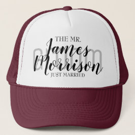 Gorra De Camionero Sr. Nuevo Maroon Elegant Wedding Baseball Hat