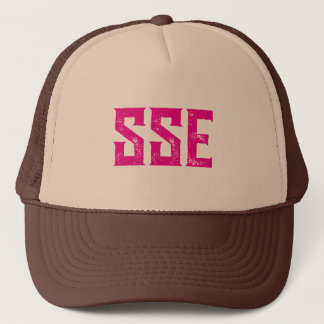 Gorra De Camionero SSE- Ojo de un solo lado (marrón y rosa)