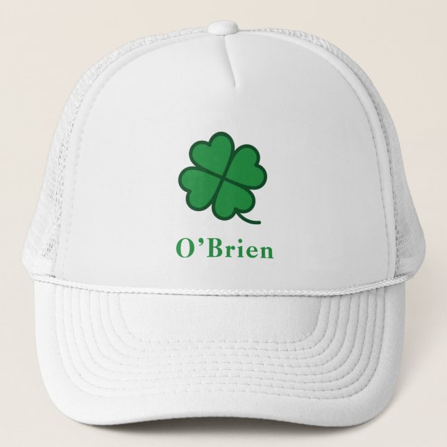 Gorra De Camionero St. Patrick's Day | Custom Name Clover Design (Anverso)