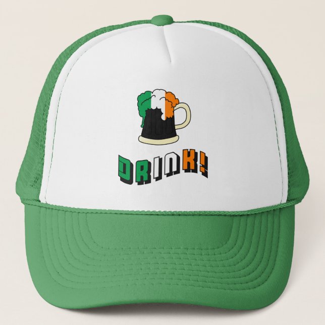Gorra De Camionero St Patricks Day Irlandés Gracioso Beer (Anverso)
