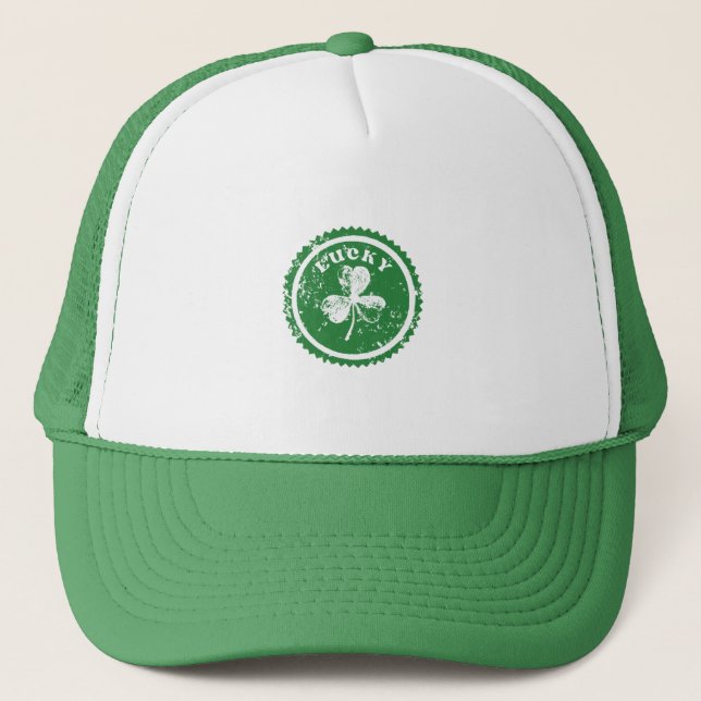 Gorra De Camionero St. Patrick's Day Lucky Clover  (Anverso)