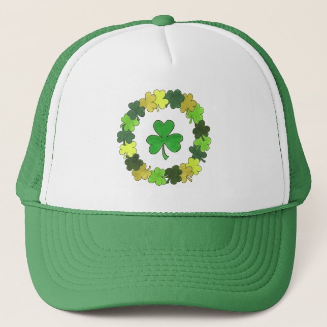 Gorra De Camionero St. Patrick's Day Lucky Irish Green Shamrock (Anverso)