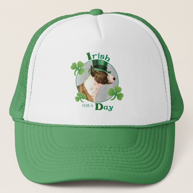 Gorra De Camionero St. Patrick's Day Mini Bull Terrier (Anverso)
