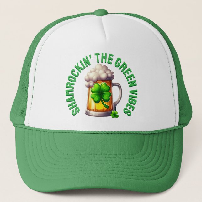 Gorra De Camionero St. Patrick's Day Shamrockin' the Green Vibes (Anverso)