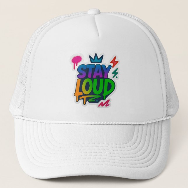 Gorra De Camionero Stay Loud Graffiti Neon Artwork (Anverso)