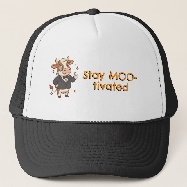 Gorra De Camionero Stay MOO-tivated cow (Anverso)