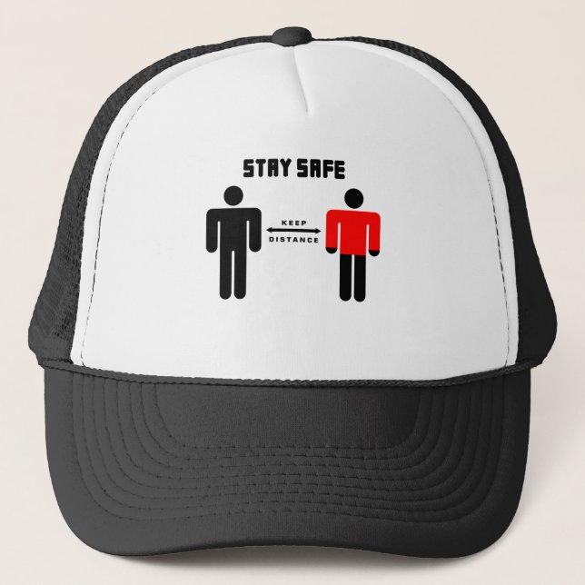 Gorra De Camionero 'Stay Safe People' 'Camisa roja' (Anverso)