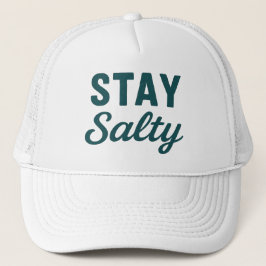 Gorra De Camionero Stay Salty - Coastal Teal Beach Bum Graphic Print