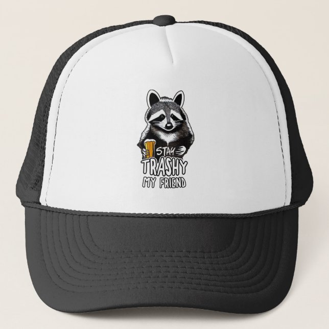 Gorra De Camionero Stay Trashy My Friend Raccoon (Anverso)