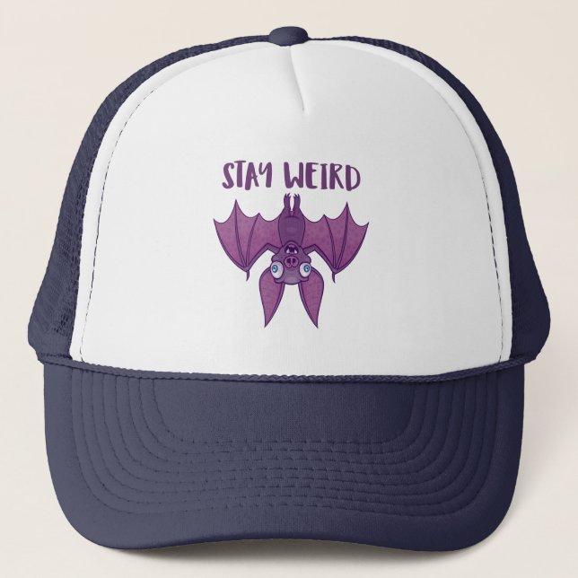 Gorra De Camionero Stay Weird Personalizado Bat (Anverso)
