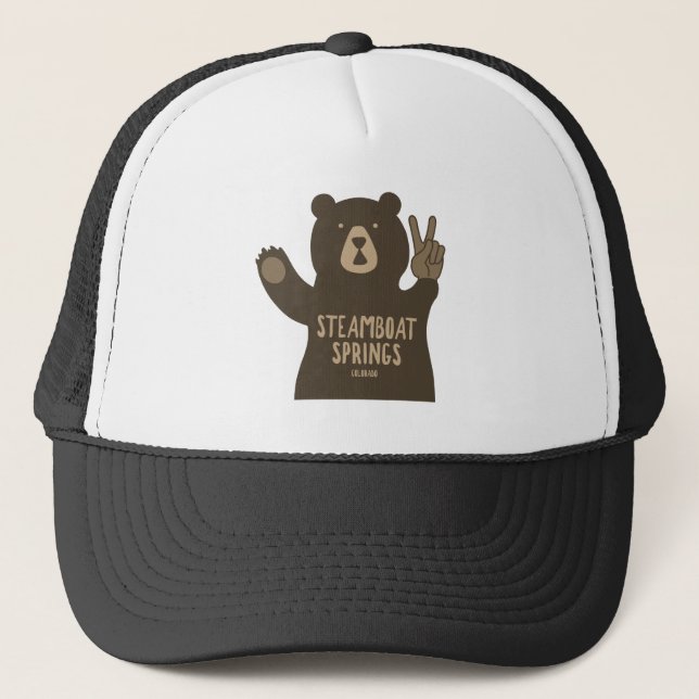 Gorra De Camionero Steamboat Springs Colorado Peace Bear (Anverso)