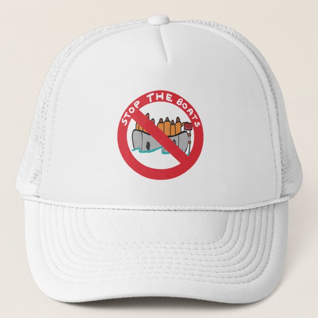Gorra De Camionero Stop The Boats (Anverso)