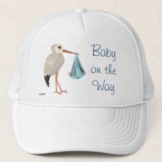 Gorra De Camionero Stork clásico (azul) (Baby Shower)