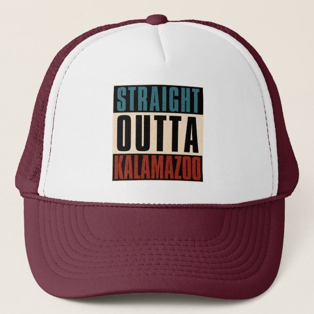 Gorra De Camionero Straight Outta Kalamazoo Michigan MI (Anverso)