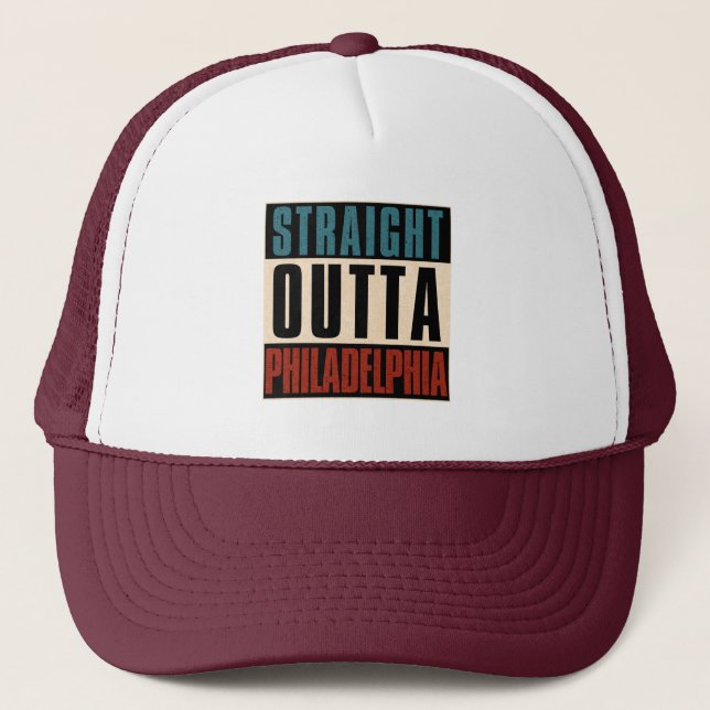 Gorra De Camionero Straight Outta Philadelphia Pennsylvania PA EE.UU. (Anverso)