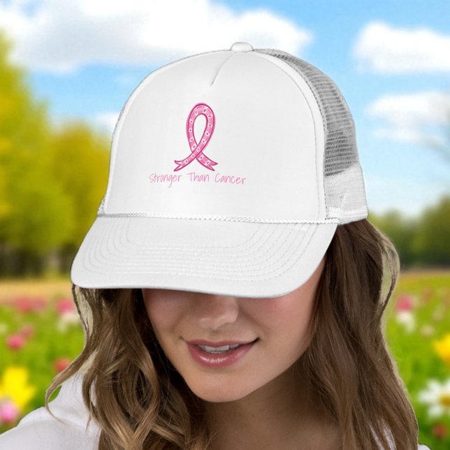 Gorra De Camionero Stronger Than Cancer Pink Ribbon Support Gift (Subido por el creador)