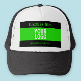 Gorra De Camionero Su logotipo o imagen | Verde negro y brillante