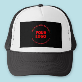 Gorra De Camionero Su logotipo y texto circular editable, rojo o mare