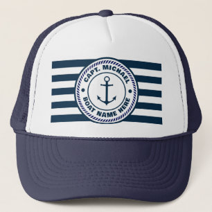 Gorra De Camionero Su nombre de barco Anchor Bienvenida a bordo de az